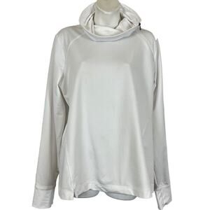 J Jill Fit White Long Sleeve Stretch Knit Turtleneck Pullover Top Shirt sz M